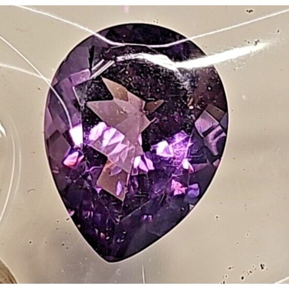 Natural Purple Amethyst Pear 7.48 Carat Loose Gemstone COA Jewelry Making - Picture 6 of 12